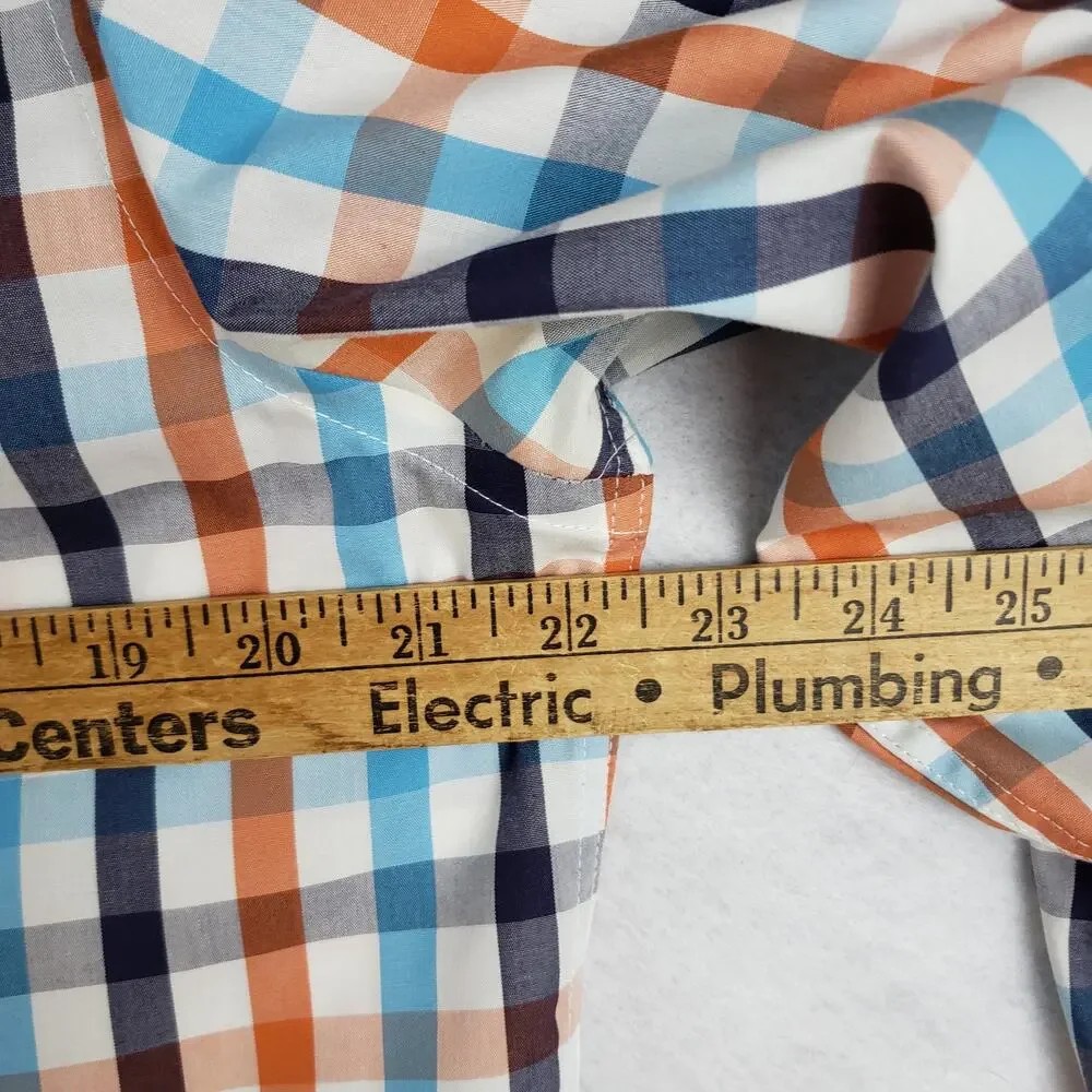 Banana Republic L Long‎ Sleeve Gingham Plaid Button Up Multicolor Tailored Slim